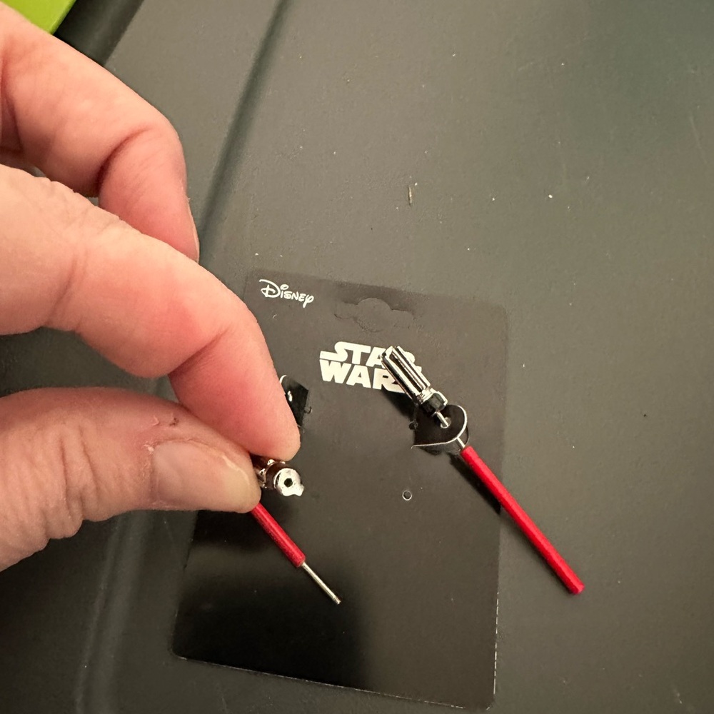 Disney Star Wars Red and Silver Earrings - Picture 3 of 3